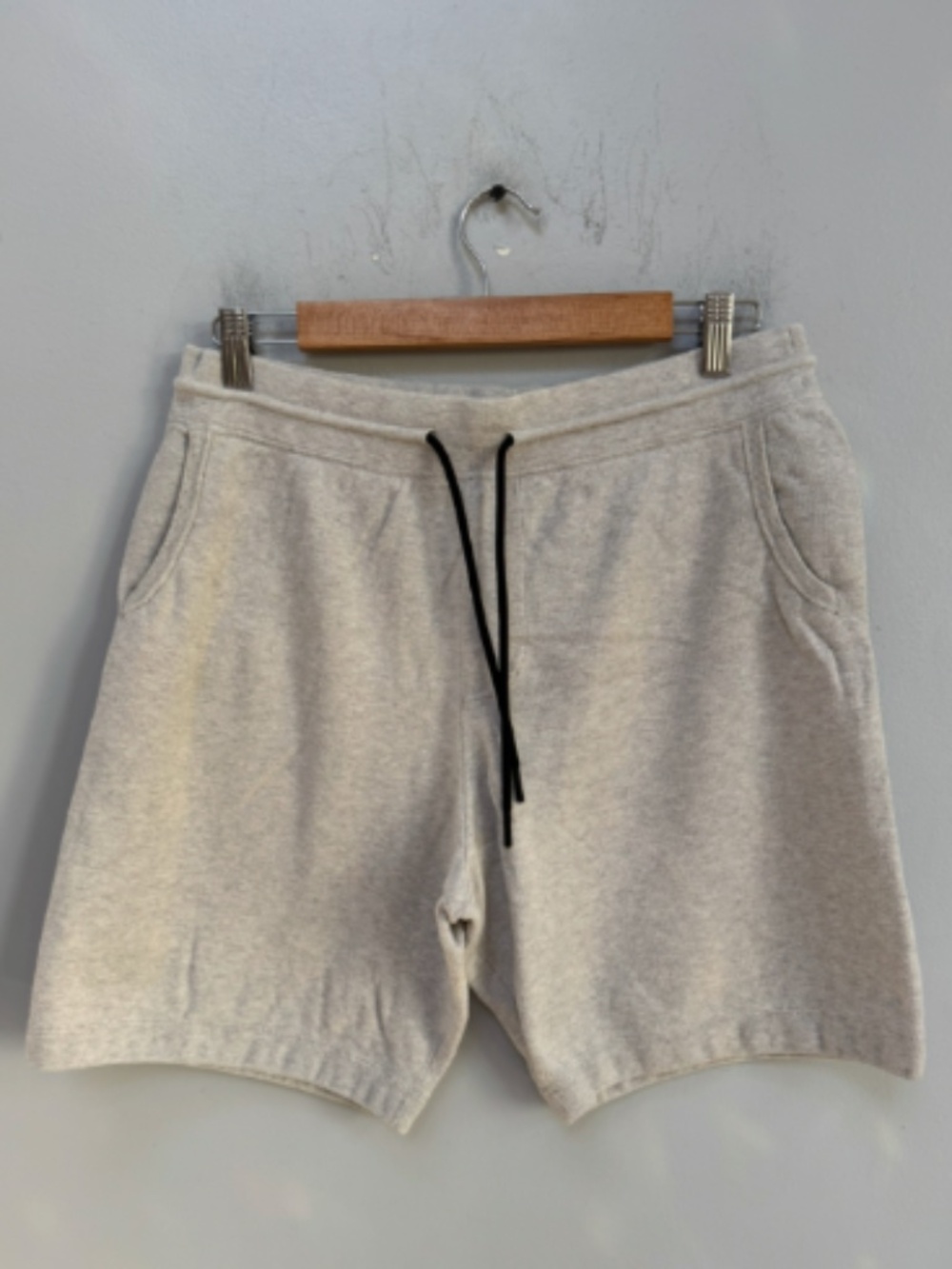 NAADAM Light Gray Cotton + Cashmere Shorts in Medium